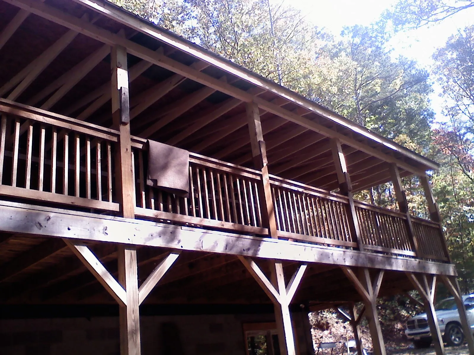 Timber framing under a new elevated porch and deck — Roof Leak Repair in Clinton by Roofing Brothers